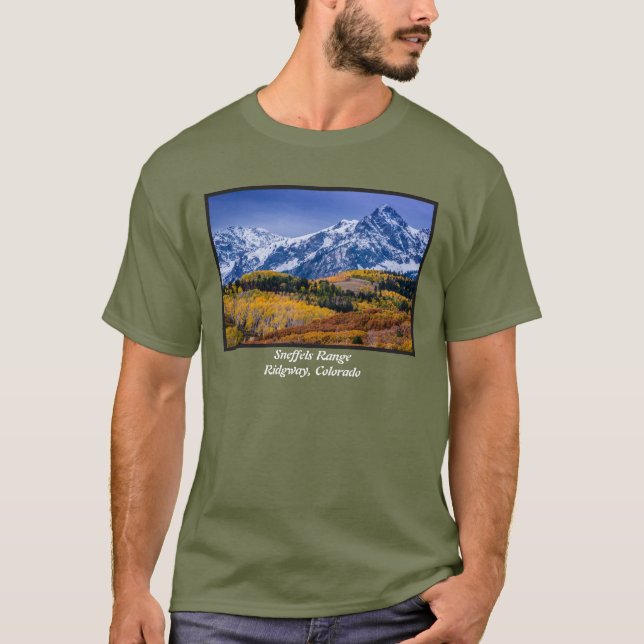T-shirt Lever de soleil d'automne de chaîne de Sneffels - (Devant)