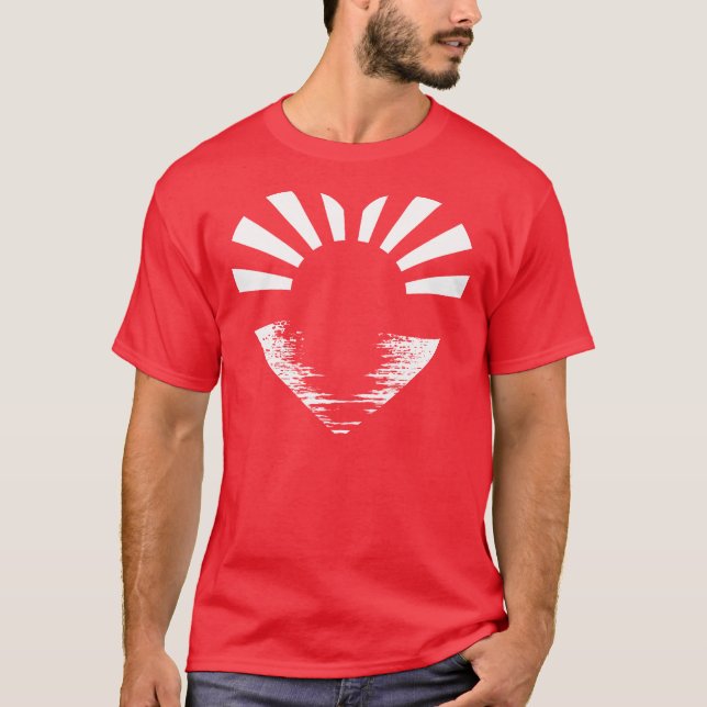 T-shirt Lever de soleil du Japon (blanc sur les hommes (Devant)