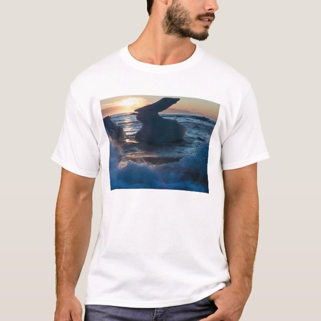T-shirt Lever de soleil et formations d'icebergs (Devant)