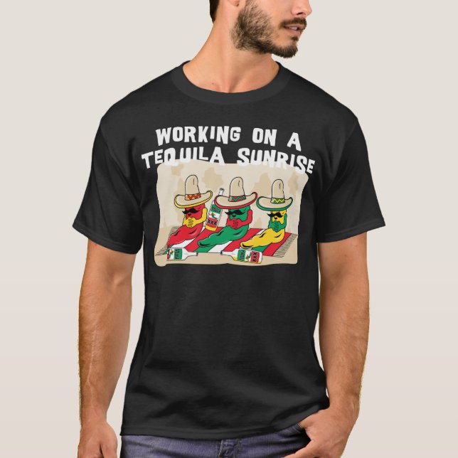 T-shirt Lever de soleil mexicain drôle de tequila (Devant)