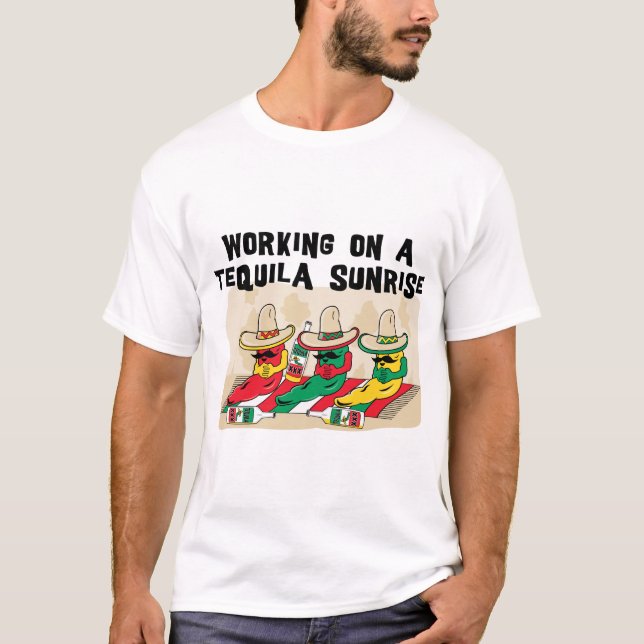 T-shirt Lever de soleil mexicain drôle de tequila (Devant)