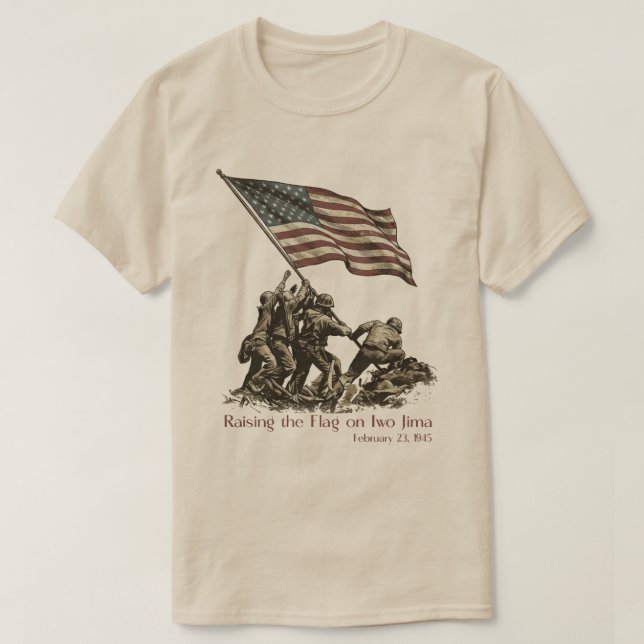 T-shirt Lever du drapeau sur Iwo Jima (Design devant)