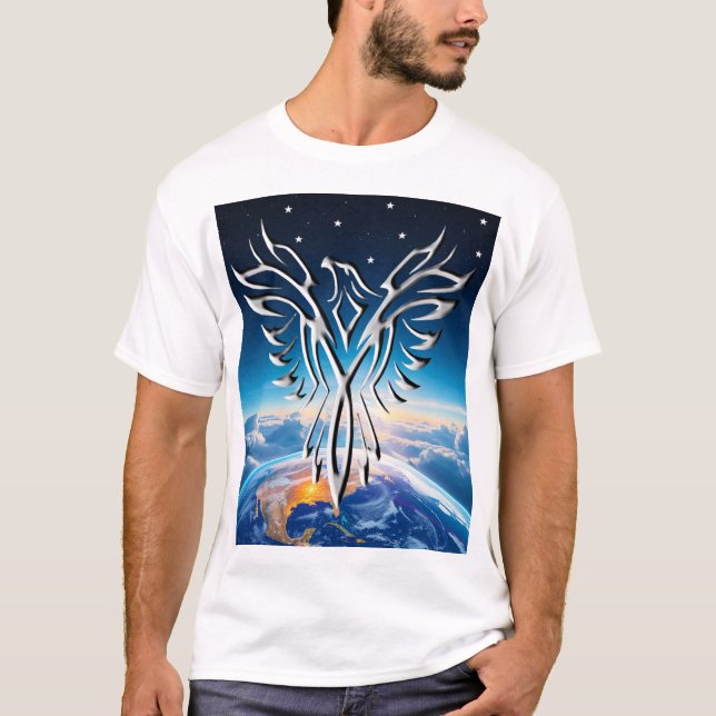 T-shirt Lever du soleil de l'aigle argenté (Devant)