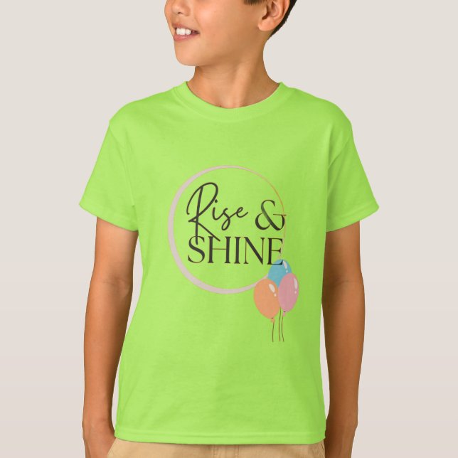 T-shirt Lever et Briller Script Mignon avec Soleil (Devant)