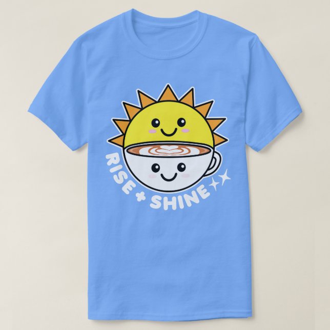 T-shirt Lever et briller soleil et café (Design devant)