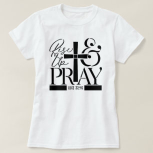 T-shirt Levez-vous et Pray Cross