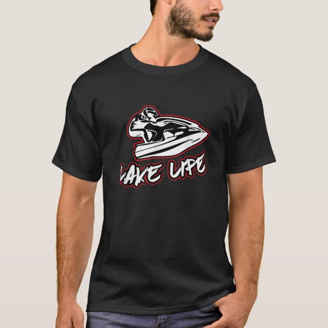 T-shirt Levez-vous Jet Ski Lake Life 2 Stroke T Shirt (Devant)