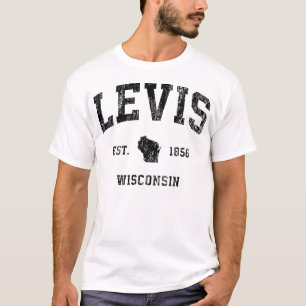 T-shirt Levis Wisconsin Wi Sports Vintages sportifs noirs