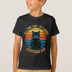 T-shirt Lévitique drôle 3_16 gros chat rétro dicton Drôle