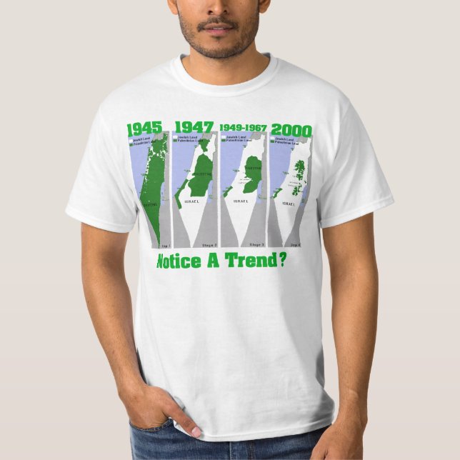 T-shirt L'évolution de la Palestine (Devant)