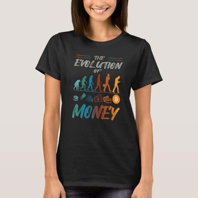 T-shirt L'Évolution De L'Argent Bitcoin Crytomonnaie (Devant)