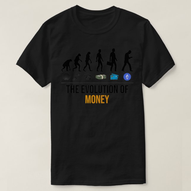 T-shirt L'Évolution De L'Argent ETH Ethereum Crypto Crypto (Design devant)