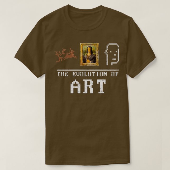 T-shirt L'Évolution De L'Art Jetons Non Fongibles Art Nft  (Design devant)