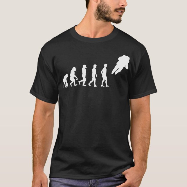 T-shirt L'Évolution De L'Homme À L'Astronaut (Devant)
