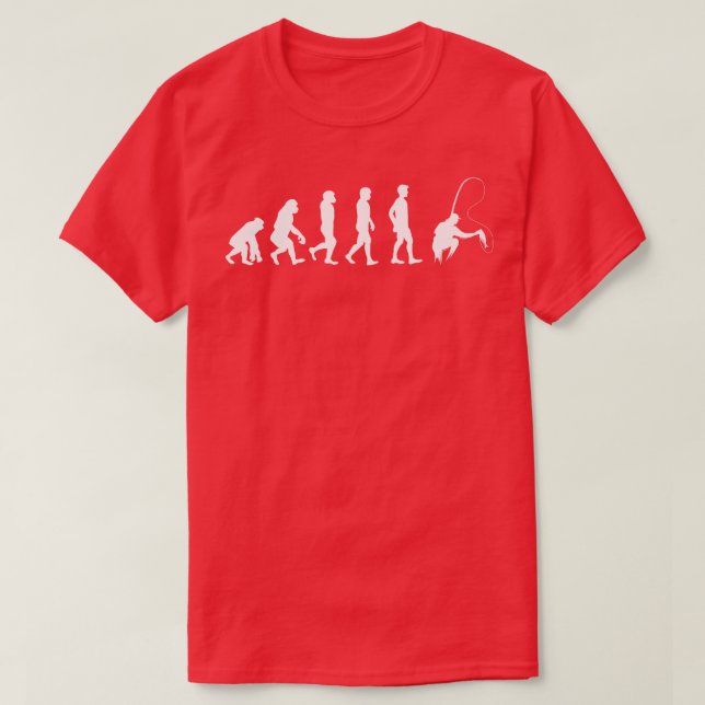 T-shirt L'évolution de l'homme et de la pêche (Design devant)