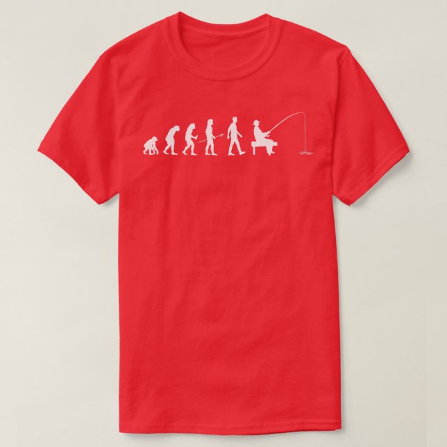 T-shirt L'Évolution Des Hommes Fête des pères De Pêche (Design devant)