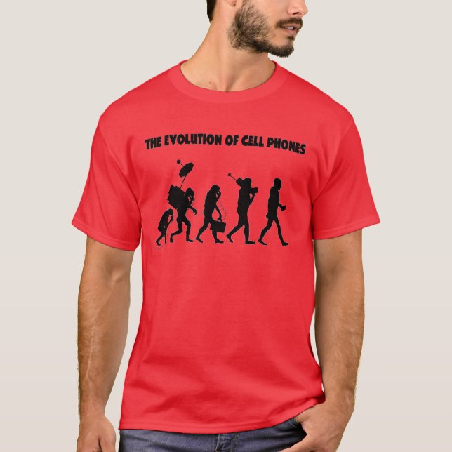 T-shirt L'évolution des téléphones cellulaires (Devant)