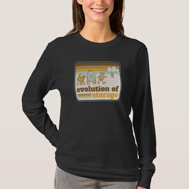 T-shirt L'évolution du stockage  Ordinateur rétro (Devant)