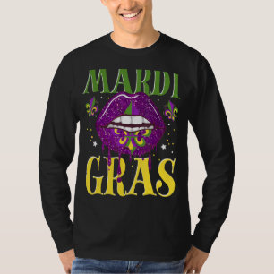 T-shirt Lèvre Mardi Gras Fleur De Lis Costume de Carnaval