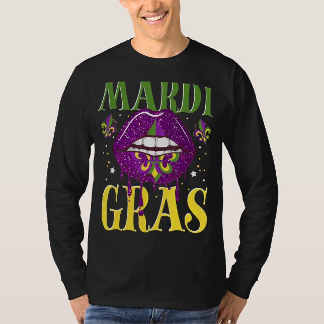 T-shirt Lèvre Mardi Gras Fleur De Lis Costume de Carnaval (Devant)