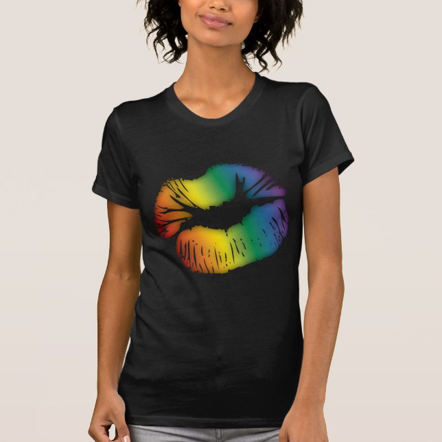 T-shirt Lèvres 3 d'arc-en-ciel (Devant)