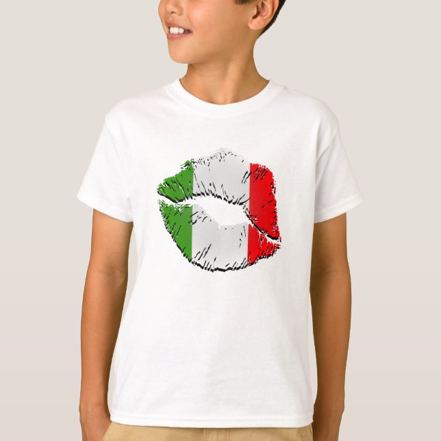 T-shirt Lèvres à drapeau italien (Devant)