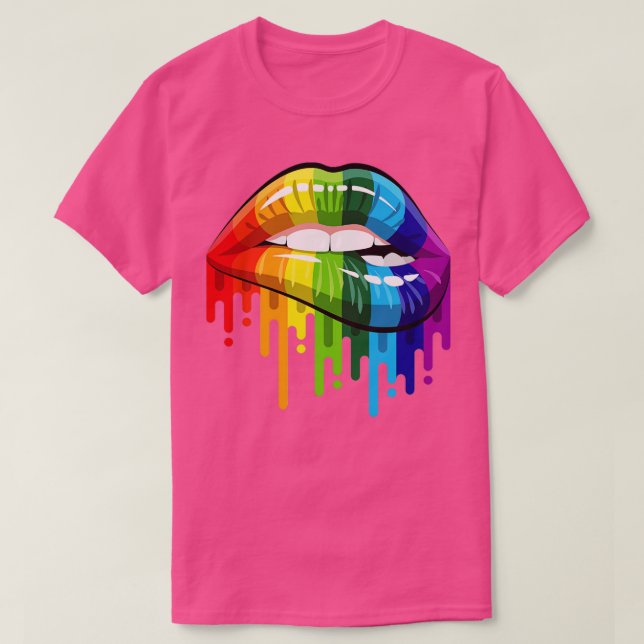 T-shirt Lèvres arc-en-ciel (Design devant)