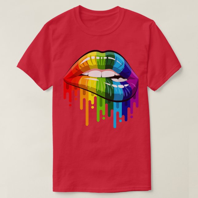 T-shirt Lèvres arc-en-ciel (Design devant)
