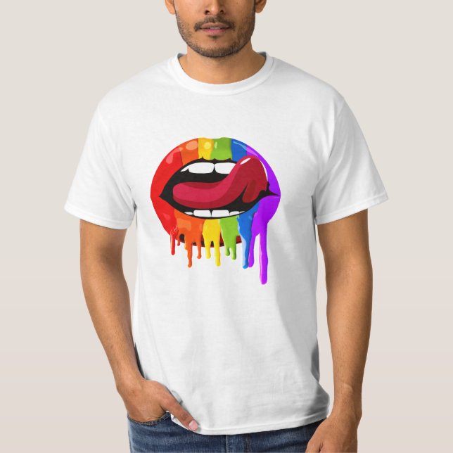 T-SHIRT LÈVRES ARC-EN-CIEL (Devant)