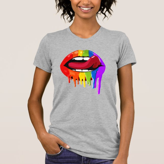 T-SHIRT LÈVRES ARC-EN-CIEL (Devant)