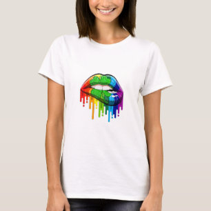 T-shirt Lèvres arc-en-ciel avec 4 feuilles de trèfle