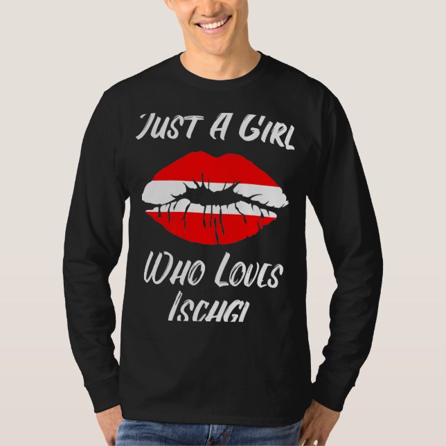 T-shirt Lèvres Bouche Amour Autriche Drapeau Ischgl (Devant)