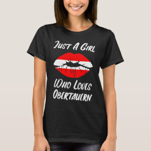 T-shirt Lèvres Bouche Amour Autriche Drapeau Obertauern