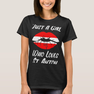 T-shirt Lèvres Bouche Amour Autriche Drapeau St Anton