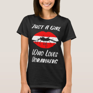 T-shirt Lèvres Bouche Amour Autriche Drapeau Vorarlberg