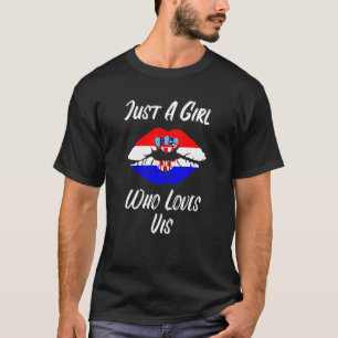 T-shirt Lèvres Bouche Amour Croatie Drapeau Vis