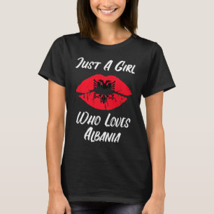 T-shirt Lèvres Bouche Amour Drapeau Albanais Albanie