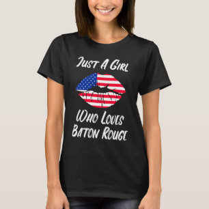 T-shirt Lèvres Bouche Amour Drapeau Américain Baton Rouge