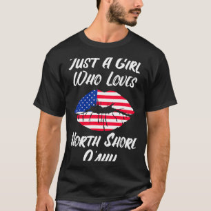 T-shirt Lèvres Bouche Amour Drapeau Américain Côte Nord Oa