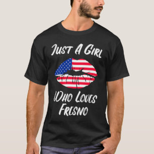 T-shirt Lèvres Bouche Amour Drapeau Américain Fresno