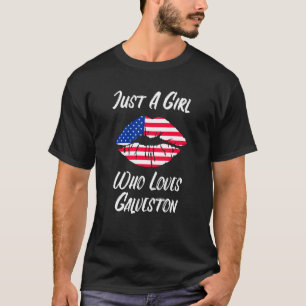 T-shirt Lèvres Bouche Amour drapeau américain Galveston
