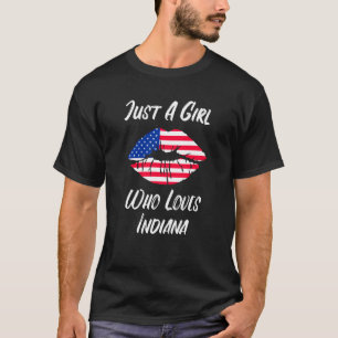 T-shirt Lèvres Bouche Amour Drapeau Américain Indiana