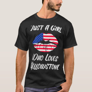 T-shirt Lèvres Bouche Amour Drapeau Américain Jellowstone