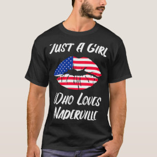 T-shirt Lèvres Bouche Amour Drapeau Américain Naperville
