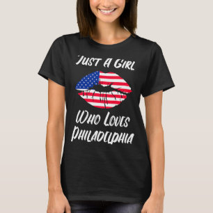 T-shirt Lèvres Bouche Amour Drapeau Américain Philadelphie