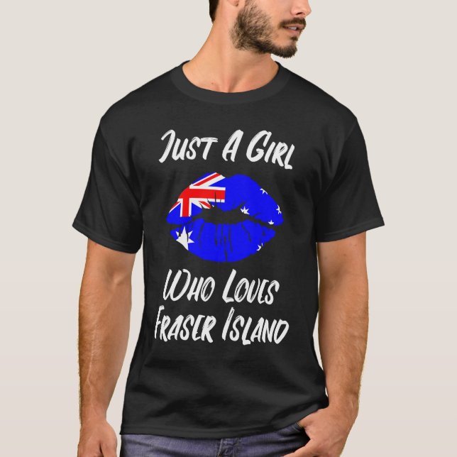 T-shirt Lèvres Bouche Amour Drapeau Australien Île Fraser (Devant)
