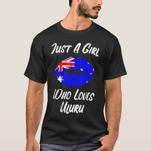 T-shirt Lèvres Bouche Amour Drapeau Australien Uluru (Devant)