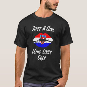 T-shirt Lèvres Bouche Amour Drapeau Croate Crèvres