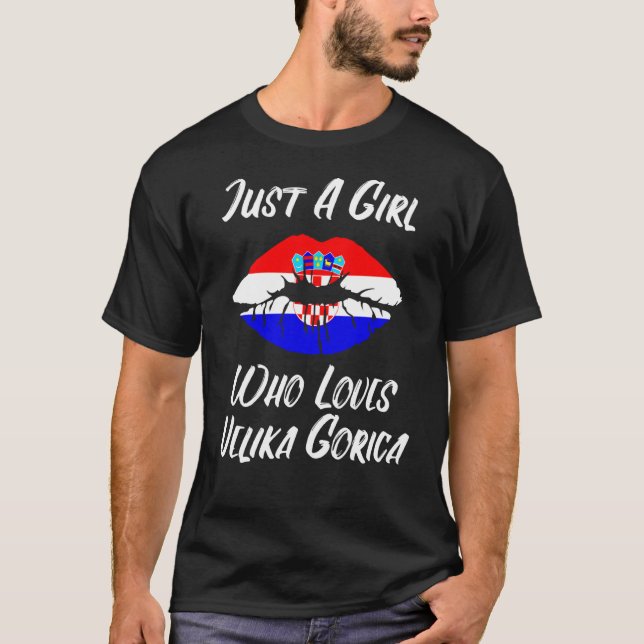 T-shirt Lèvres Bouche Amour Drapeau Croate Velika Gorica (Devant)