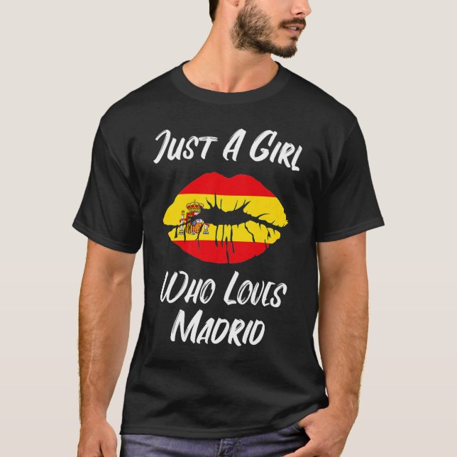 T-shirt Lèvres Bouche Amour drapeau espagnol Madrid (Devant)